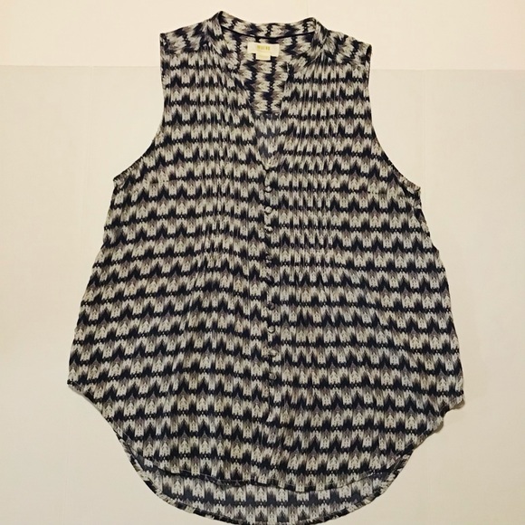 Maeve Anthropologie Pleated Blouse Sleeveless Multicolor - Picture 3 of 10